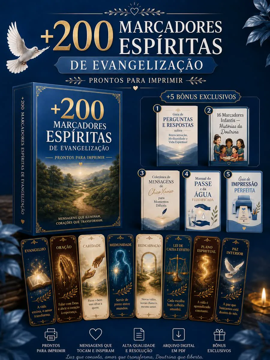 +200 Marcadores Espíritas + 5 bônus exclusivos